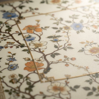 Chinoiserie Blossom Roll-Up Mahjong Mat