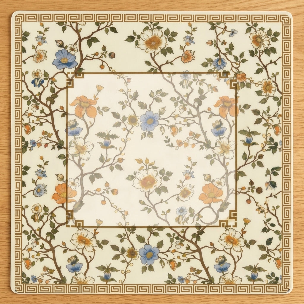 Chinoiserie Blossom Roll-Up Mahjong Mat