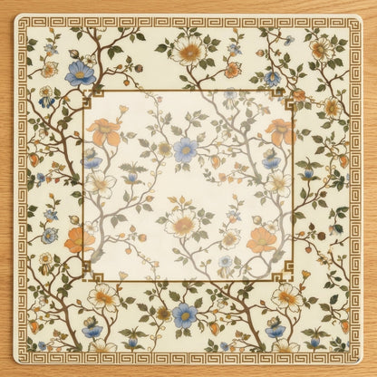 Chinoiserie Blossom Roll-Up Mahjong Mat