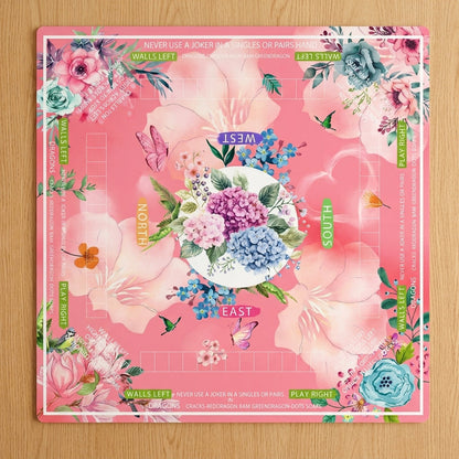 Hydrangea Bloom Roll-Up Mahjong Mat