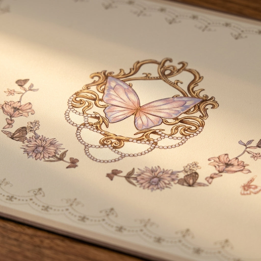 Vintage Butterfly Roll-Up Mahjong Mat