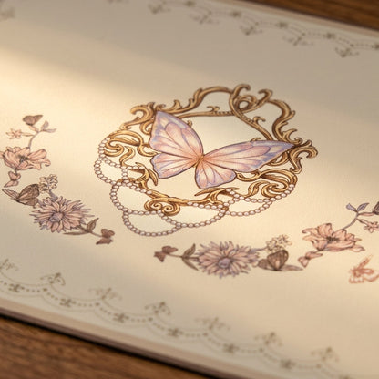 Vintage Butterfly Roll-Up Mahjong Mat