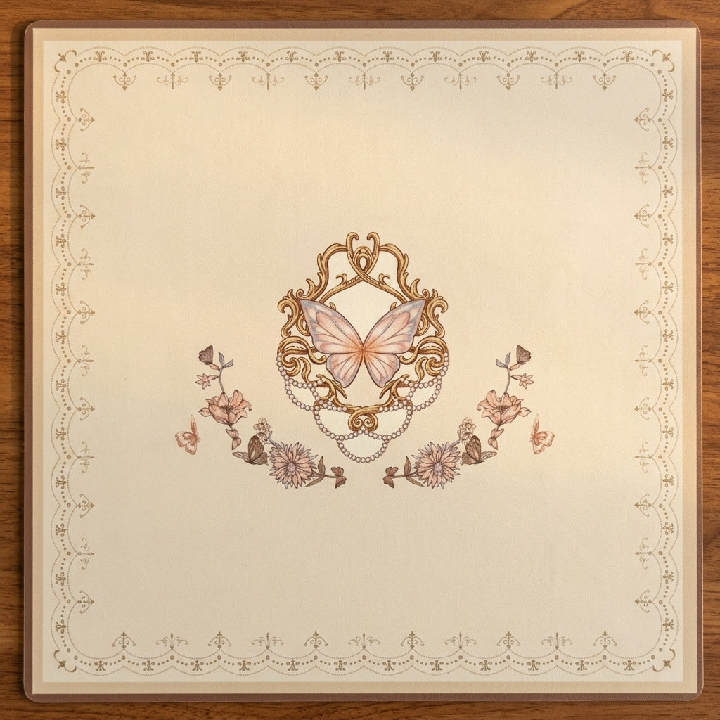 Vintage Butterfly Roll-Up Mahjong Mat