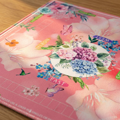 Hydrangea Bloom Roll-Up Mahjong Mat
