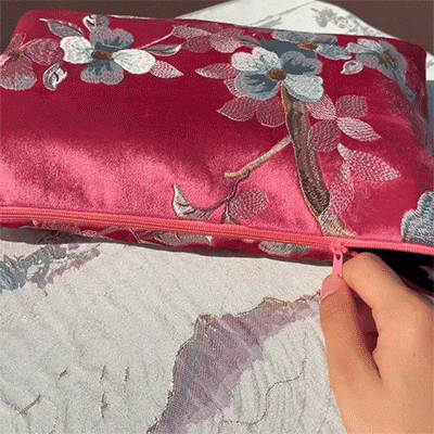 Soft Floral Mahjong Clutch Bag