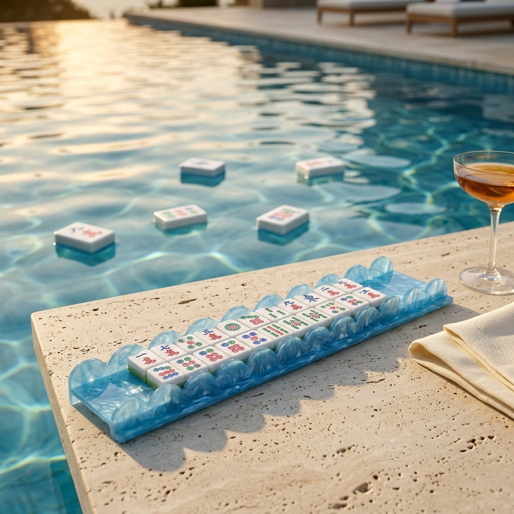 Pearl Shell Mahjong Rack Set