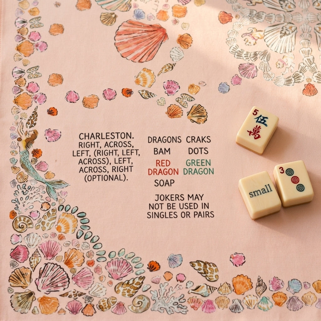 Seashell Shore Foldable Mahjong Mat