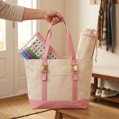 Mahjong Day-Bag Set, Canvas Carryall