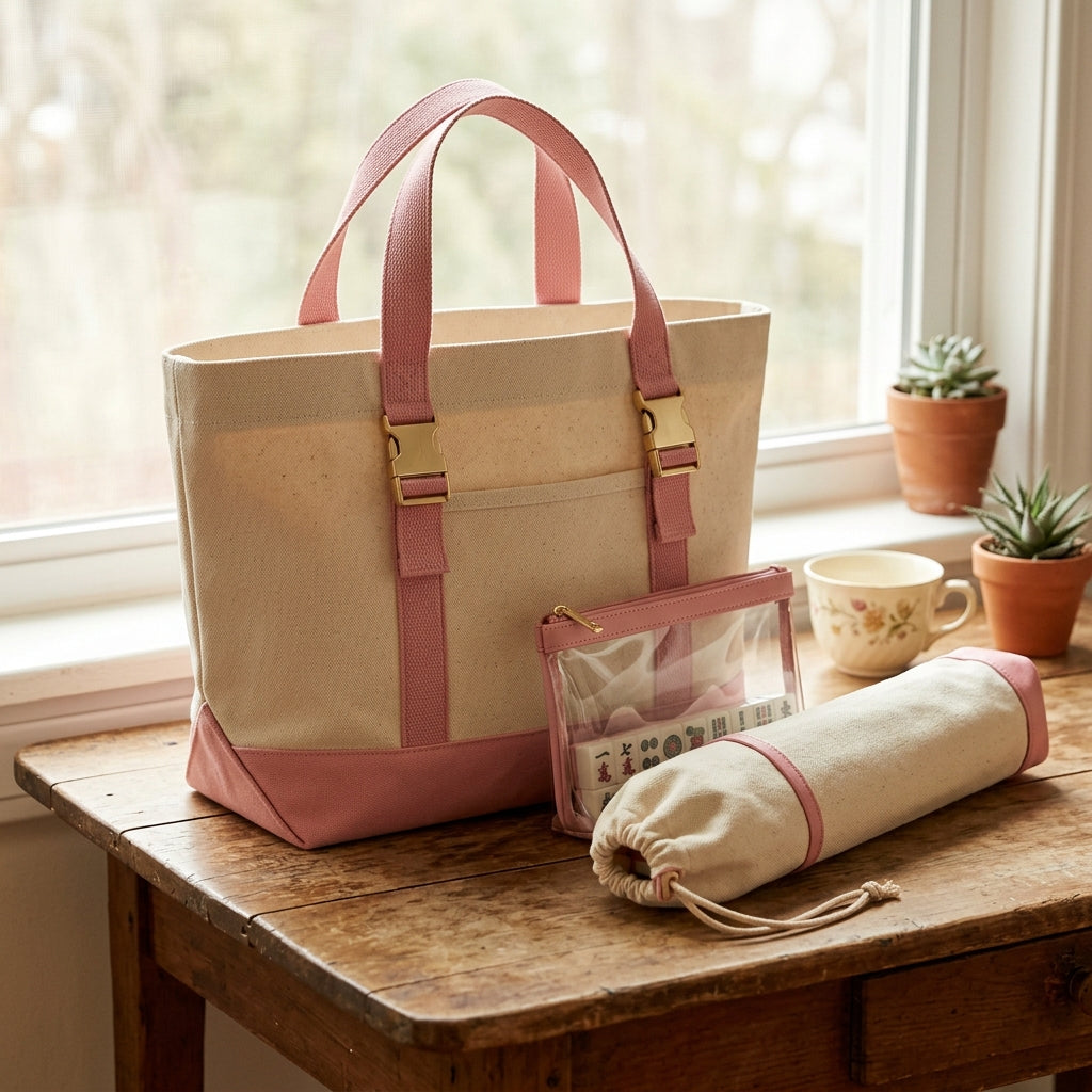 Mahjong Day-Bag Set, Canvas Carryall