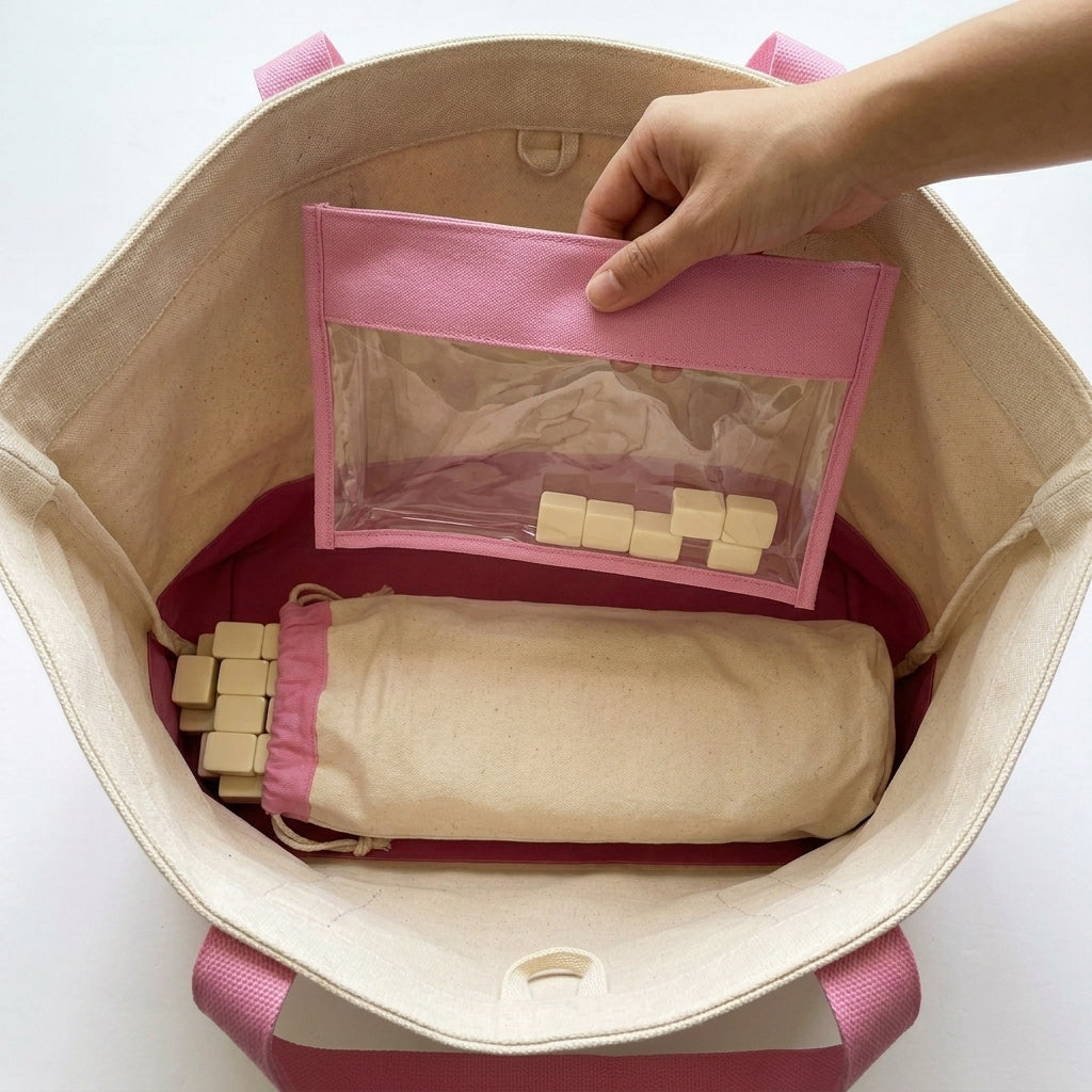 Mahjong Day-Bag Set, Canvas Carryall
