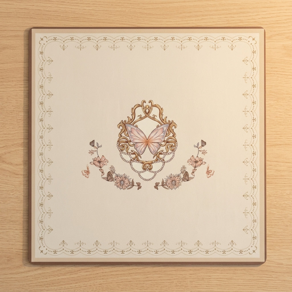Vintage Butterfly Roll-Up Mahjong Mat