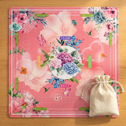 Hydrangea Bloom Roll-Up Mahjong Mat