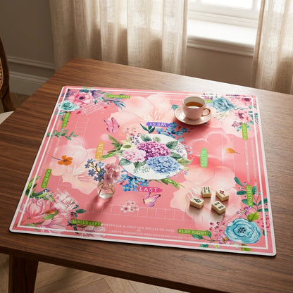 Hydrangea Bloom Roll-Up Mahjong Mat