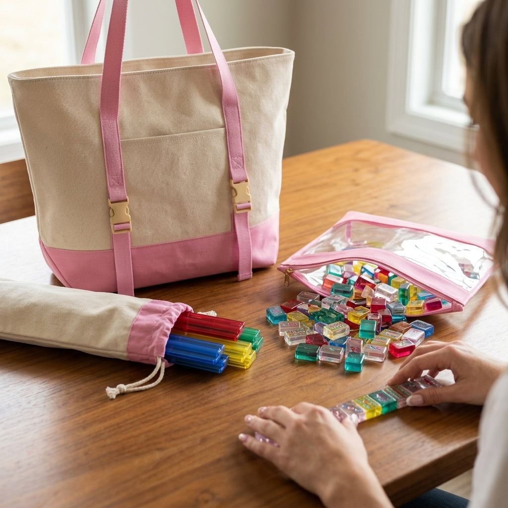 Mahjong Day-Bag Set, Canvas Carryall