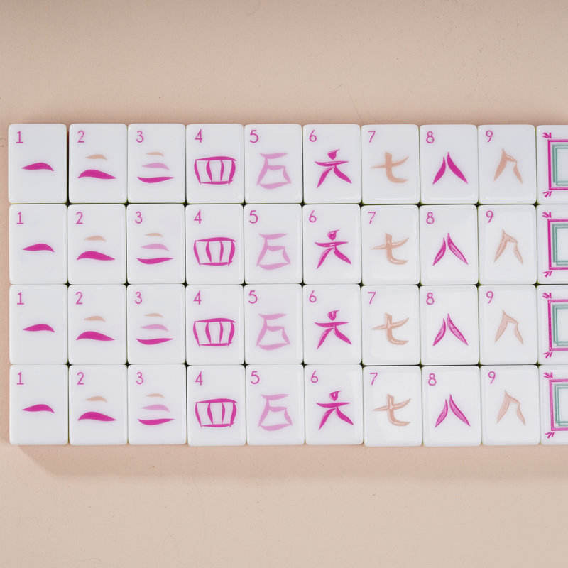 Sorbet Hot Pink Mahjong, 160 Tiles