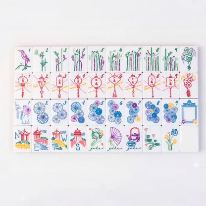Jade Marble Mahjong Set, 160 Tiles