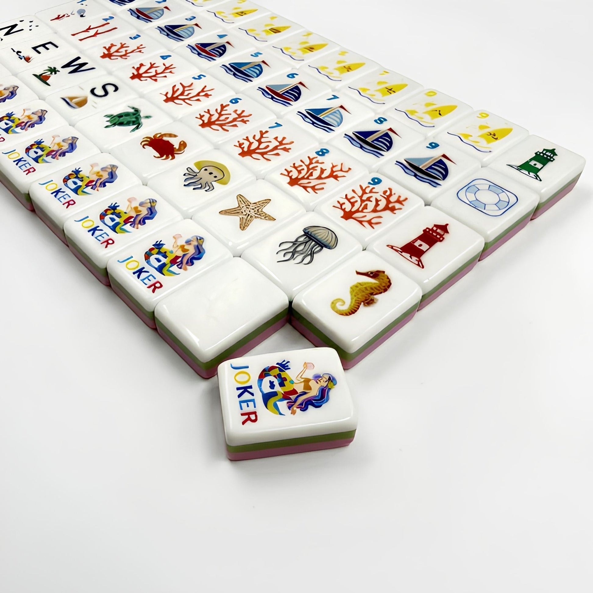 Ocean Blue Mermaid Mahjong, 160 Tiles