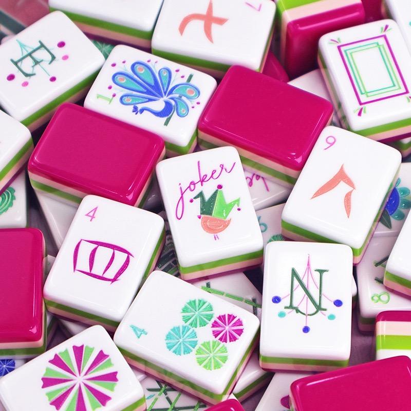 Sorbet Hot Pink Mahjong, 160 Tiles