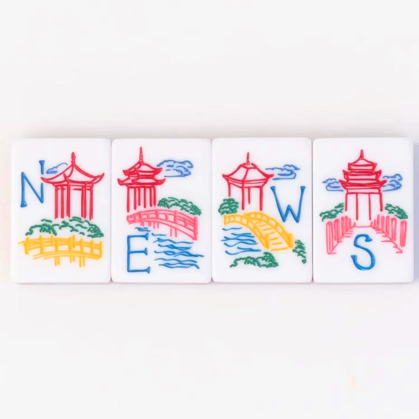 Jade Marble Mahjong Set, 160 Tiles