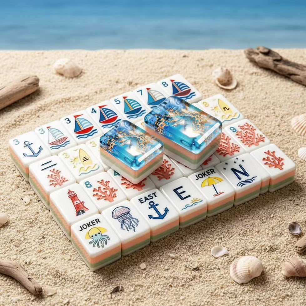 Ocean Blue Mermaid Mahjong, 160 Tiles