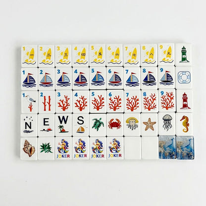 Ocean Blue Mermaid Mahjong, 160 Tiles