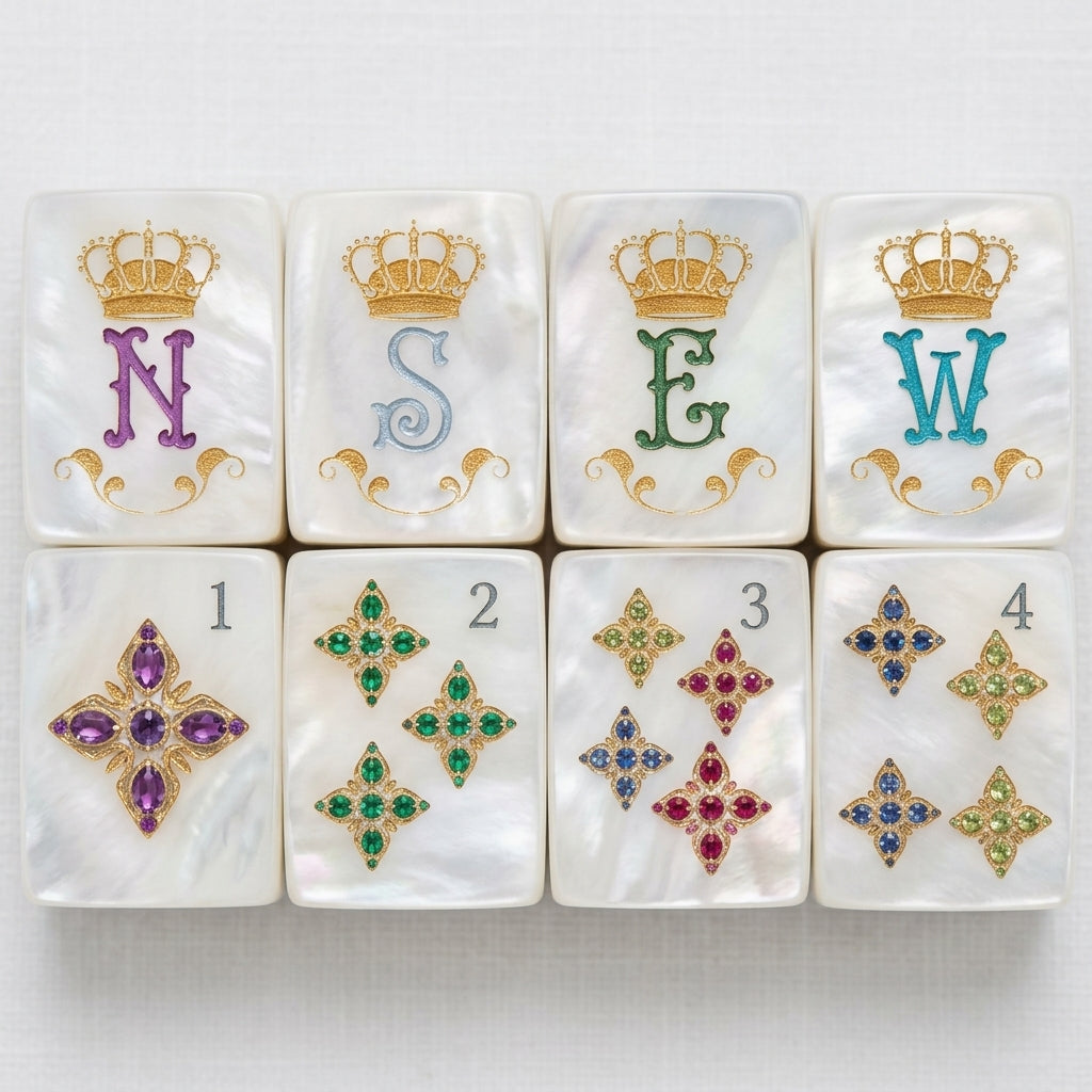 Mother-of-Pearl & Gold Mahjong, 160 Tiles