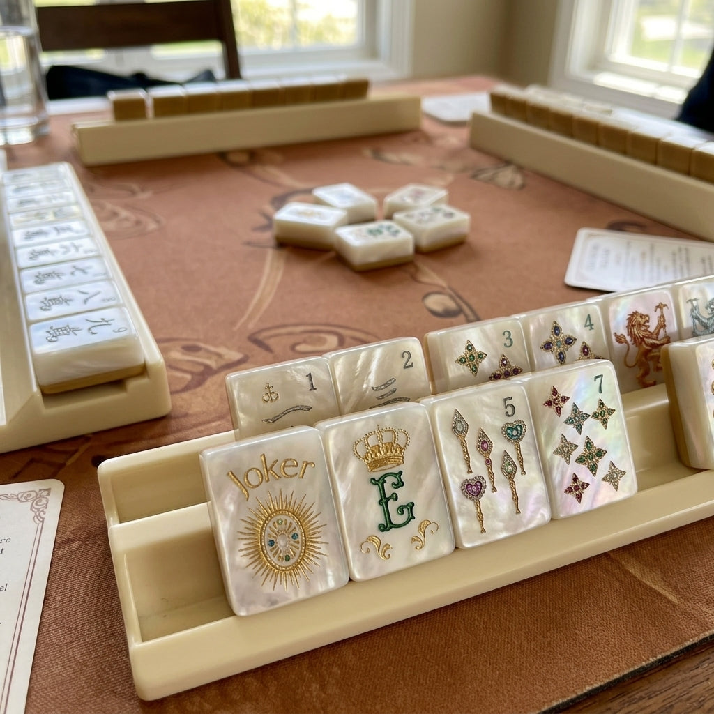 Mother-of-Pearl & Gold Mahjong, 160 Tiles