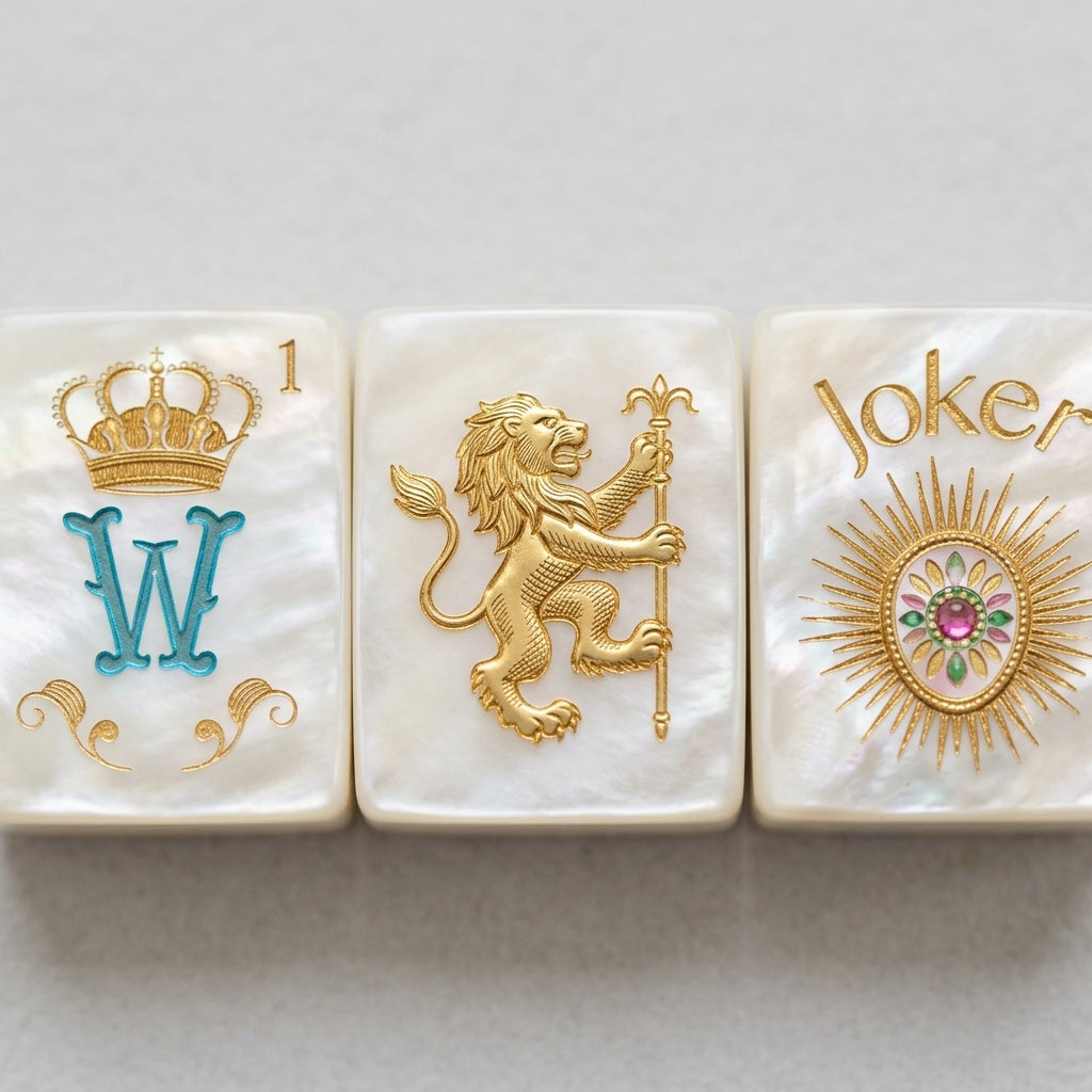 Mother-of-Pearl & Gold Mahjong, 160 Tiles