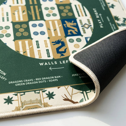 Emerald Botanical Non-Slip Mahjong Mat
