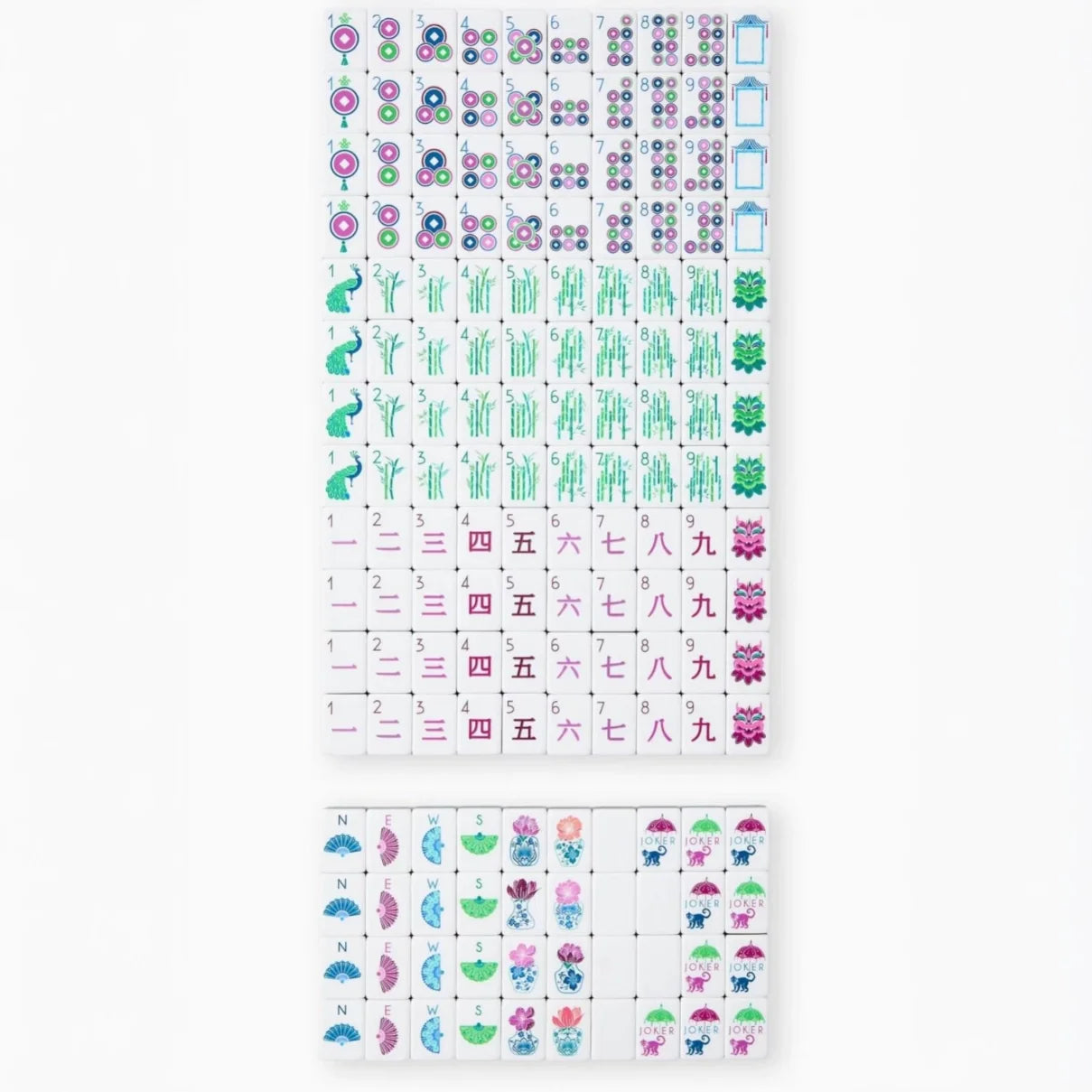 Grape Floral Mahjong Set, 160 Tiles