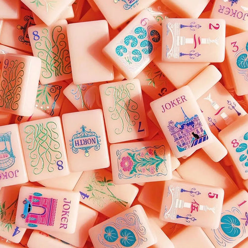 Pastel Floral Mahjong Set, 160 Tiles
