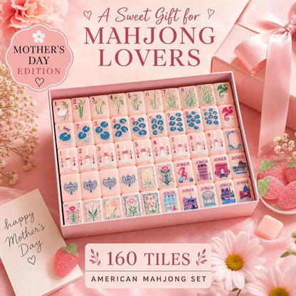 Pastel Floral Mahjong Set, 160 Tiles
