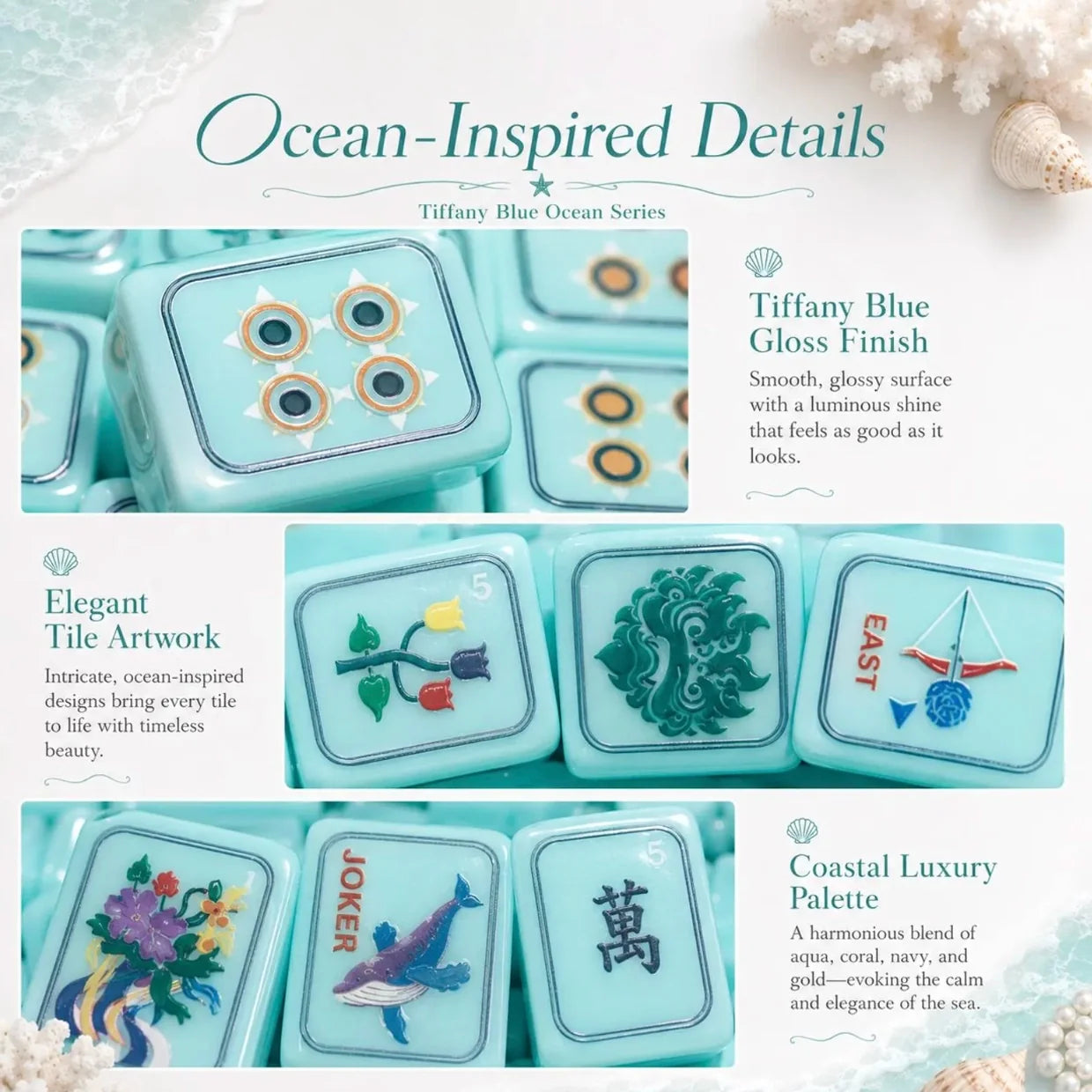 Ocean Mahjong Set, 160 Tiles