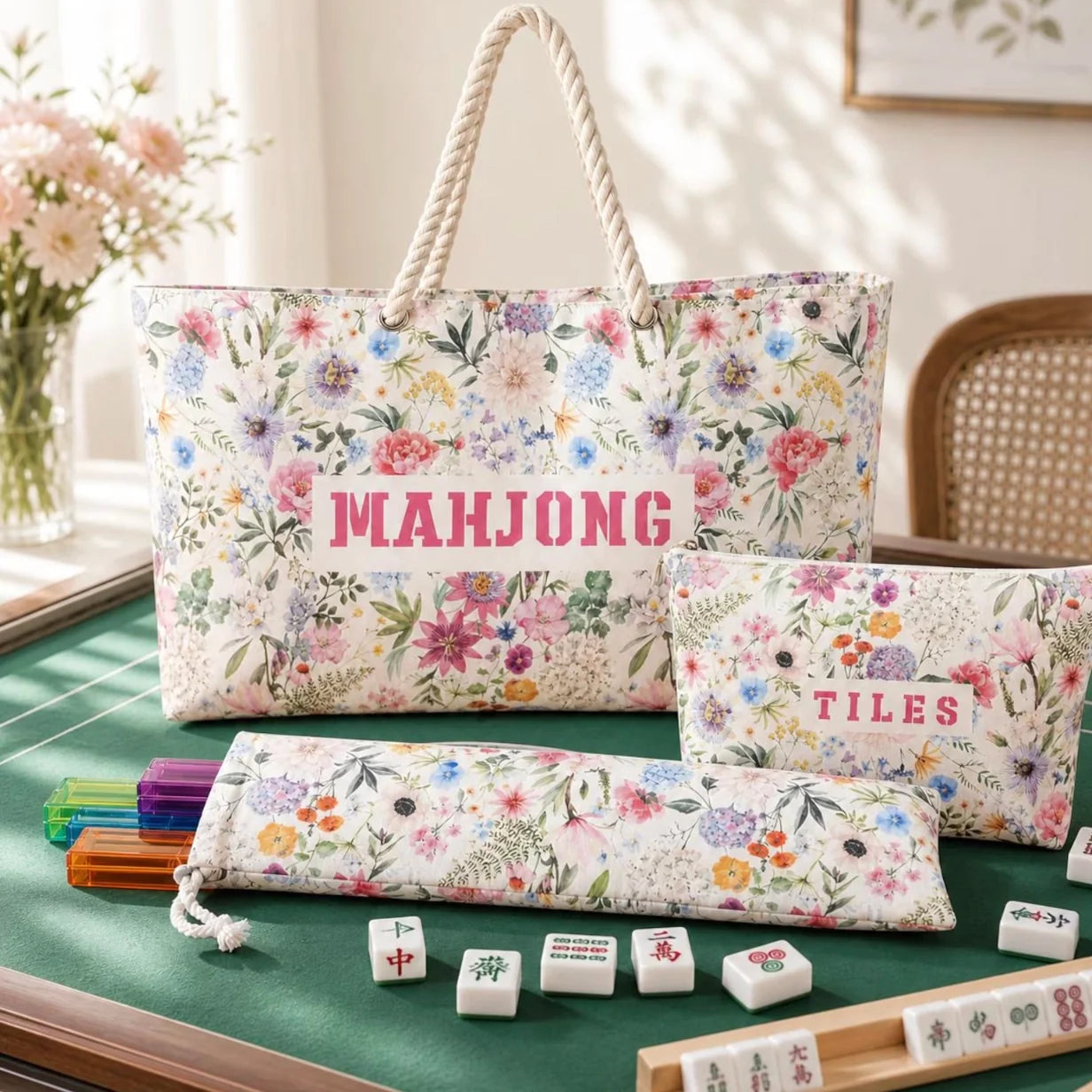 Floral Mahjong Travel Bag Set