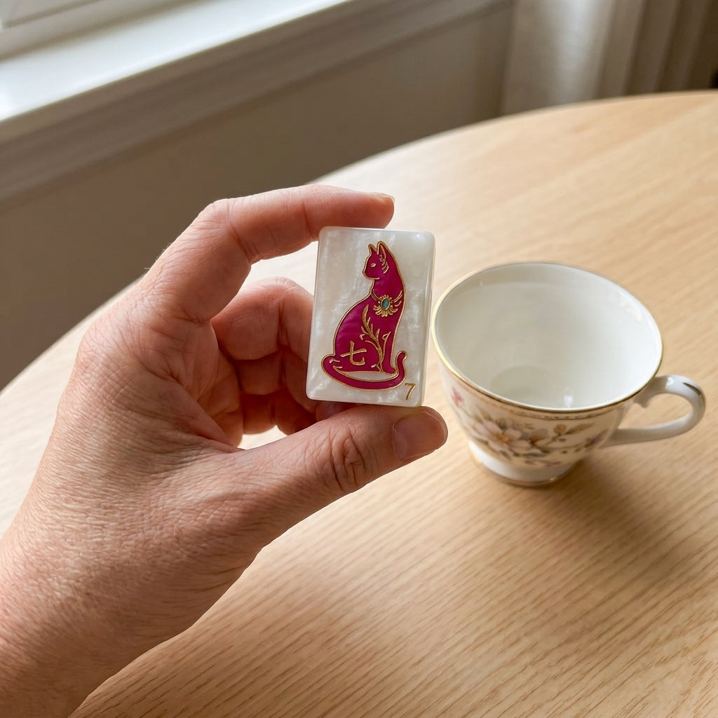 Pearl Cat Mahjong Set, 160 Tiles