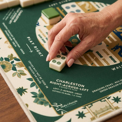 Emerald Botanical Non-Slip Mahjong Mat