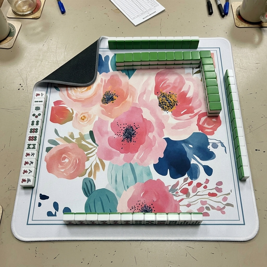 Elegant Garden Non-Slip Mahjong Mat