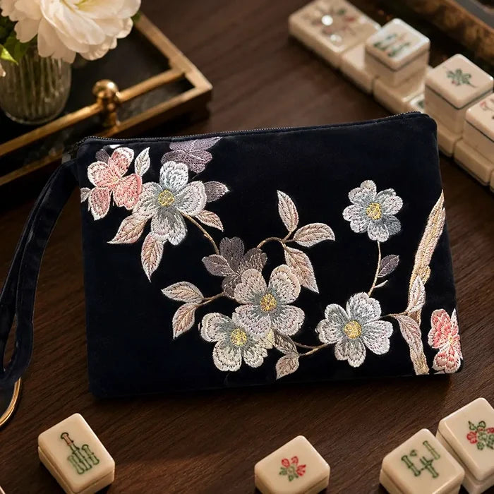 Soft Floral Mahjong Clutch Bag
