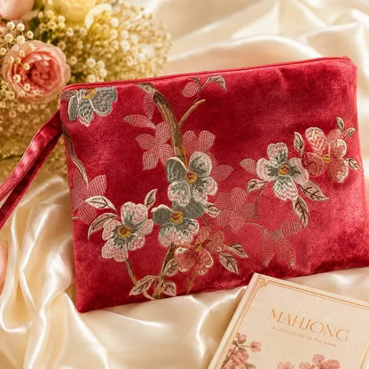 Soft Floral Mahjong Clutch Bag
