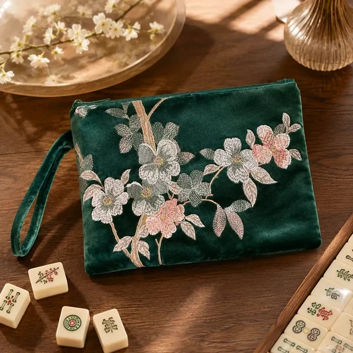 Soft Floral Mahjong Clutch Bag