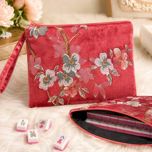 Soft Floral Mahjong Clutch Bag