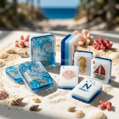 Ocean Blue Mermaid Mahjong, 160 Tiles