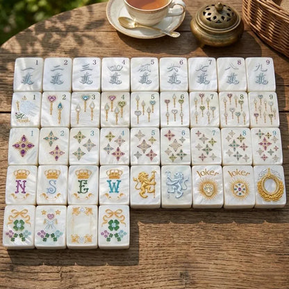 Mother-of-Pearl & Gold Mahjong, 160 Tiles