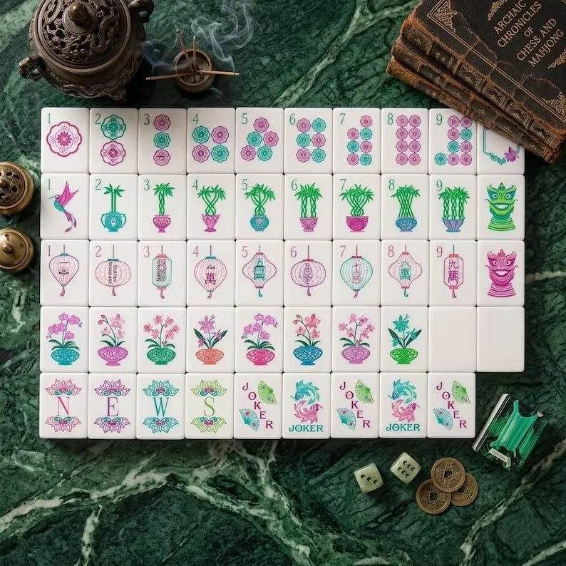Emerald Green Mahjong Set, 160 Tiles